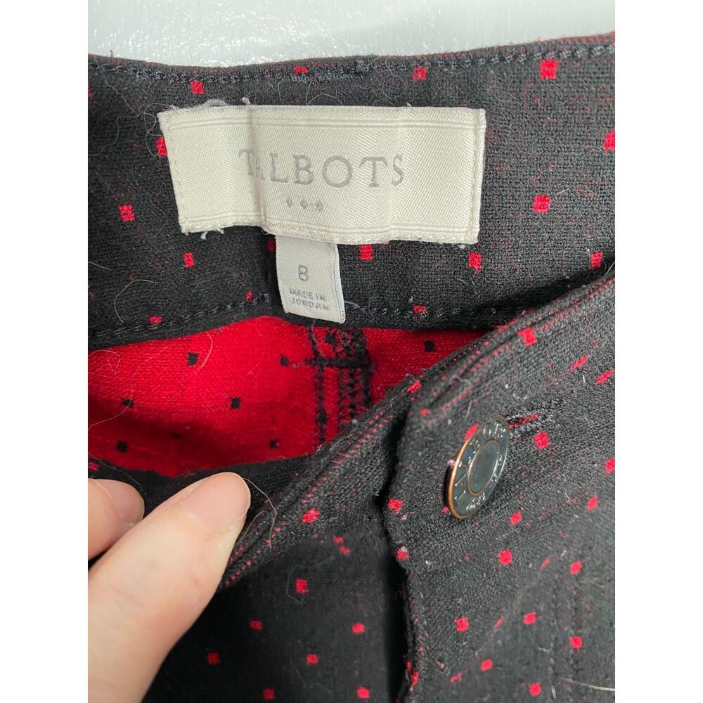 Talbots Factory Black with Red Polka Dot Ankle Pants Size 8 - Picture 4 of 8